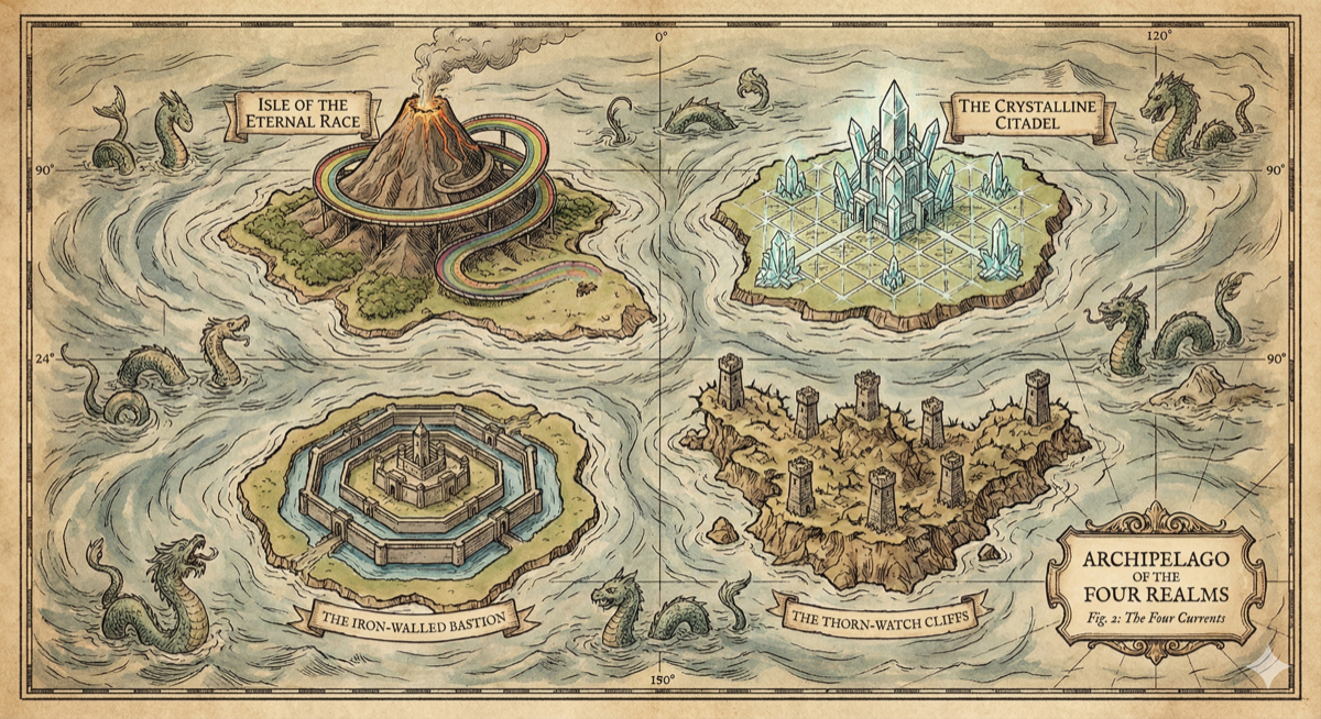 Archipelago of four currents